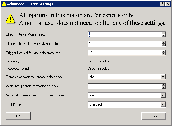 Cluster configuration in dis_admin